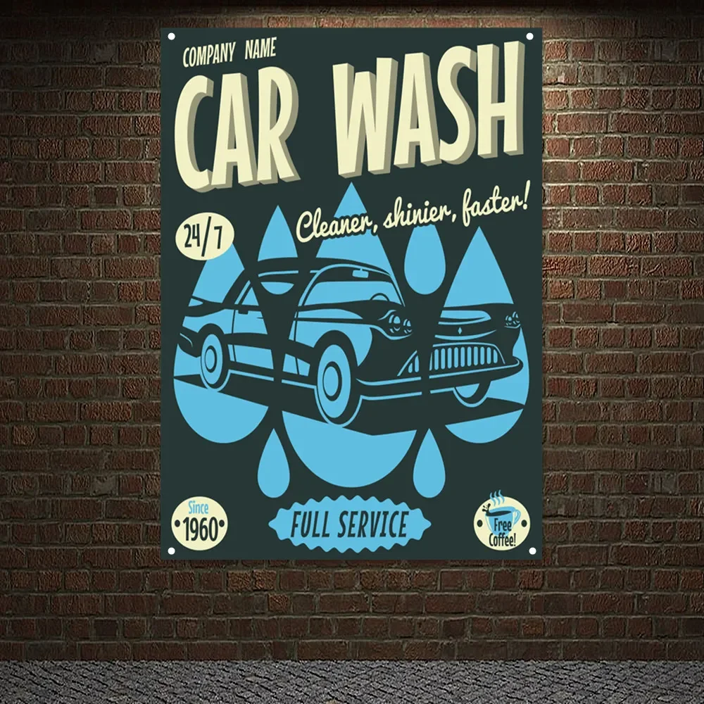 Vintage CAR WASH FULL SERVICE  - огляд і ціна Auto Repair Shop Banners